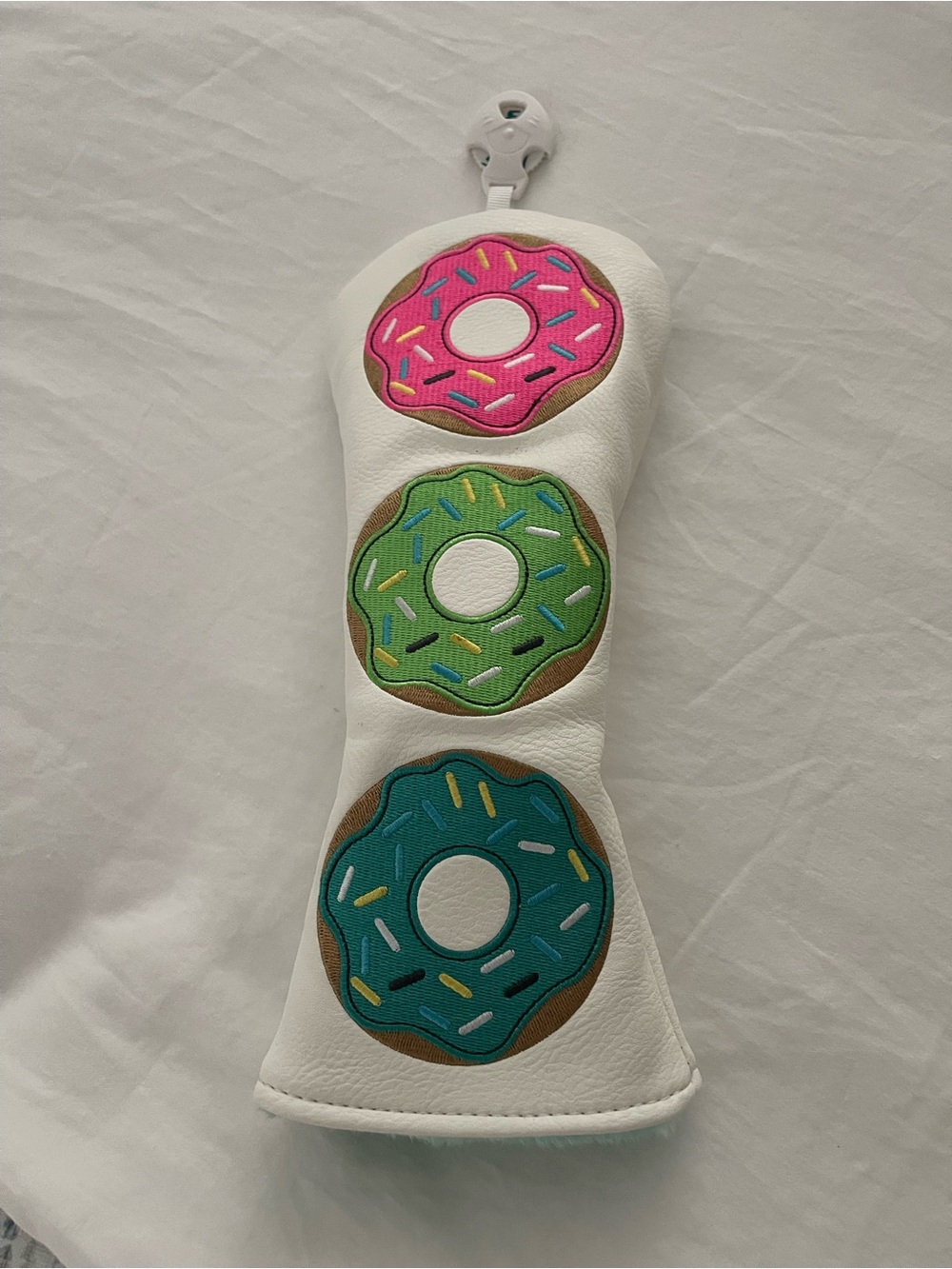 Blended Donut Leather Golf Headcover with Mint Fur Trim